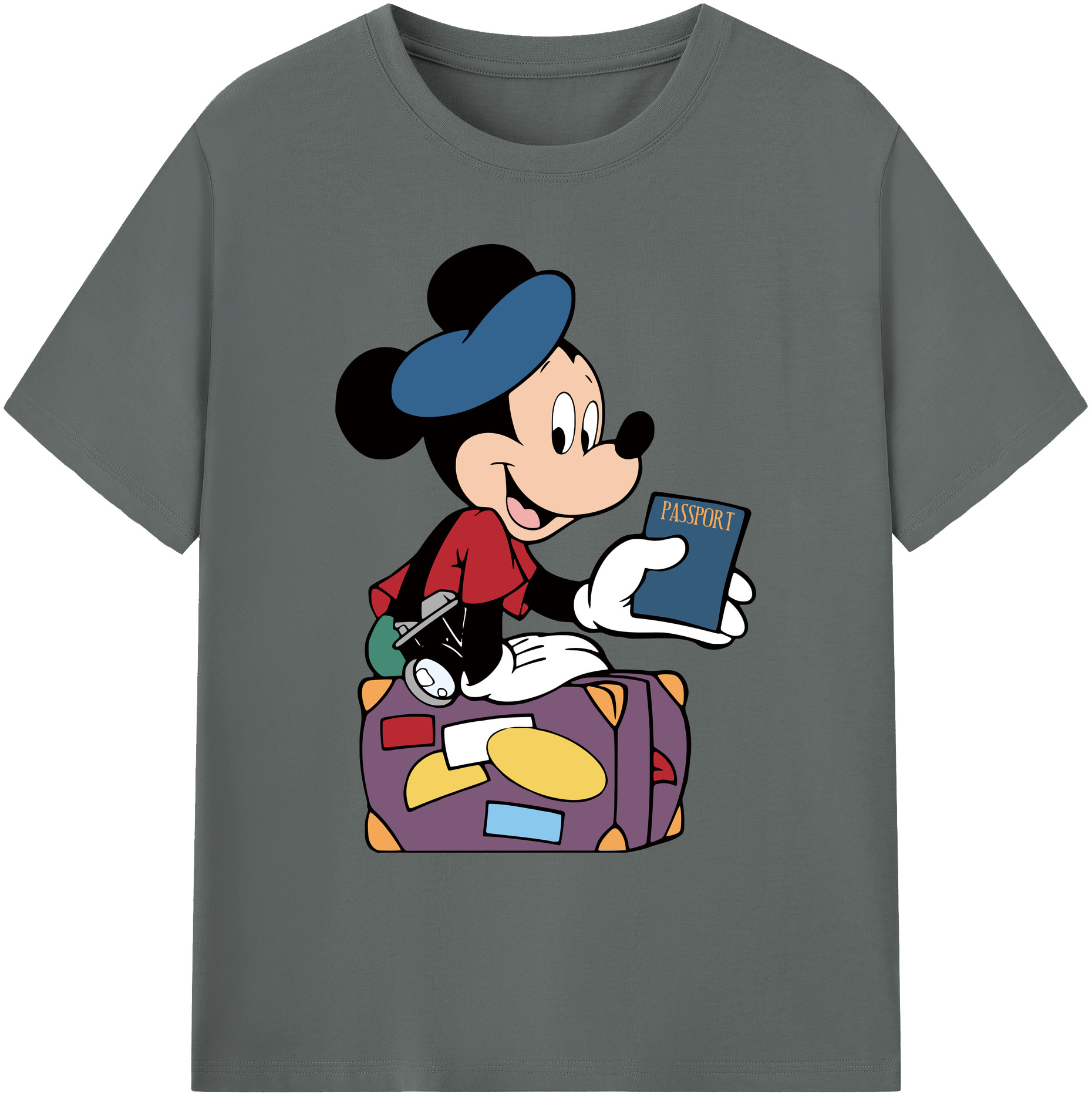ミッキーマウス Mickey Mouse 綿100％ メンズ半袖Tシャツ｜肌触りやわらか＆通気性